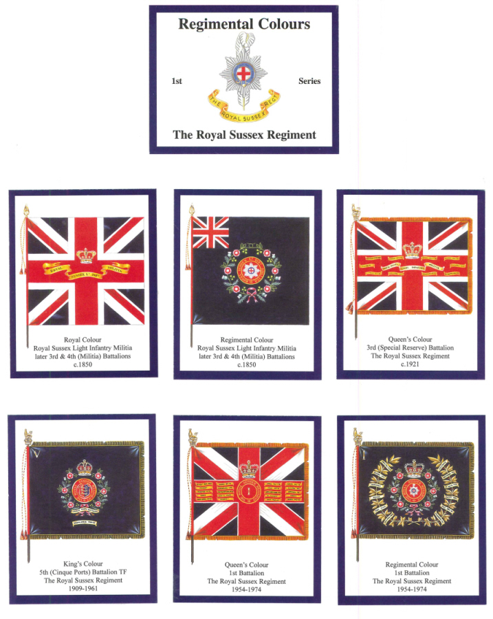 The Royal Sussex Regiment - 'Regimental Colours' Trade Card Set by David Hunter